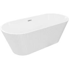 Mexen Yara voľne stojaca ryhovaná vaňa 170 x 75 cm, biela, prepad chróm - 52861707500-01