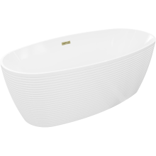 Mexen Lira cadă de sine stătătoare model 170 x 80 cm, albă, preaplin auriu - 52831708000-50