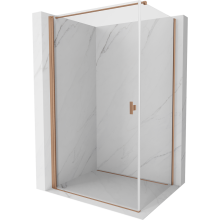 Mexen Mist-B Duschkabine schwenkbar 90 x 80 cm, transparent, gebürstetes Kupfer - 8A2T-090-080-65-00