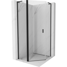 Mexen Mist L Fünfeck-Duschkabine schwenkbar 90 x 90 cm, transparent, schwarz - 8A8L-090-090-70-00