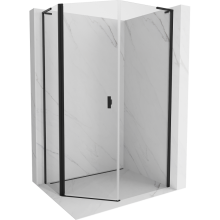 Mexen Mist L Fünfeck-Duschkabine asymmetrisch schwenkbar 80 x 100 cm, transparent, schwarz - 8A8L-080-100-70-00