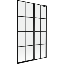 Mexen Mist L fürdőkád paraván 2-szárnyú jobbos 110 x 150 cm, fekete rács, fekete - 8A9L-110-011-70-77-P
