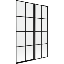 Mexen Mist L kádparaván 2-szárnyú jobb 120 x 150 cm, fekete rács, fekete - 8A9L-120-011-70-77-P