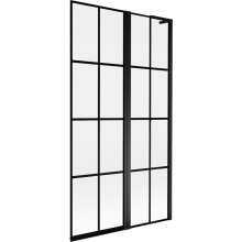 Mexen Mist L 2-szárnyú jobb oldali kádparaván 100 x 150 cm, fekete rács, fekete - 8A9L-100-011-70-77-P