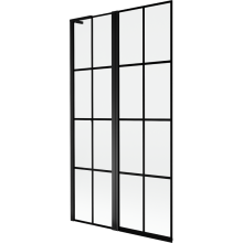 Paravan cadă Mexen Mist L cu 2 uși batante stânga 100 x 150 cm, grilaj negru, negru - 8A9L-100-011-70-77-L
