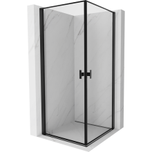 Mexen Mist-B Duo kabina prysznicowa uchylna 70 x 70 cm, czarna ramka, czarna - 8A2-070L-070P-70-70