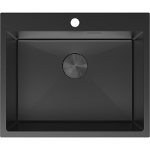Mexen Solix Edelstahlspüle 1-Becken 600 x 500 mm, schwarz - 6408601000-70