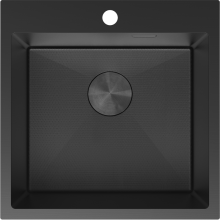 Mexen Solix Edelstahlspüle 1-Becken 500 x 500 mm, schwarz HC - 6407501000-70HC