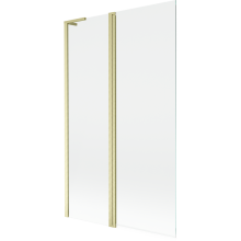 Mexen Mist L paravan cadă 2-pliabil 110 x 150 cm, transparent, auriu periat - 8A9L-110-011-55-00