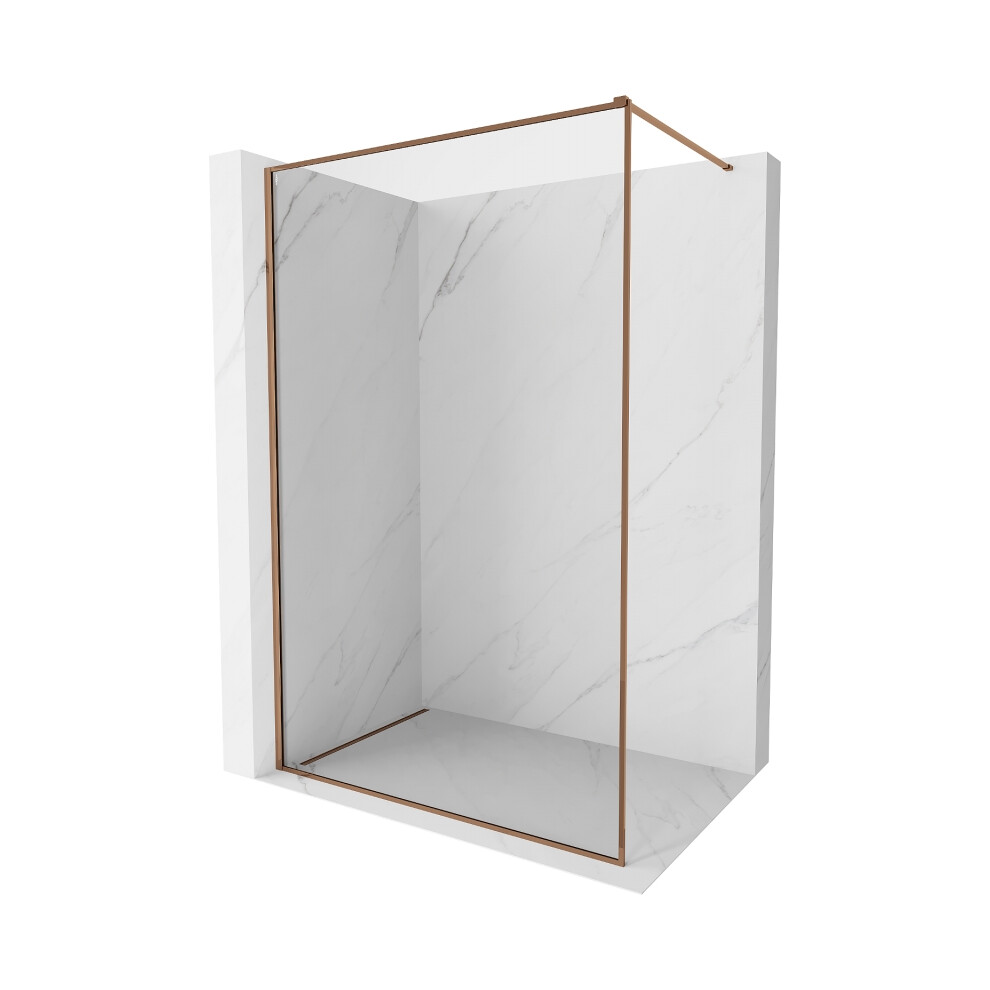 Mexen Kioto-F Sprchové StěNy Walk-In S RáMem 155 X 202 Cm, Transparentní 8 Mm, RůžOvé Zlato - 800-155-104-60-00-image