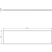 Blat deasupra dulapului Mexen Uni 170 cm, grafit mat - 91AXX-1704-464-18-66