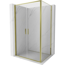 Mexen Exo cabină de duș cu uși batante 90 x 70 cm, transparent, aurie - 814-090-070-50-00