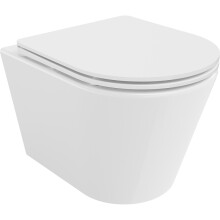 Mexen Rico Rimless Tornado WC-csésze lassan záródó slim duroplaszt ülőkével, fényes fehér - 30720300T