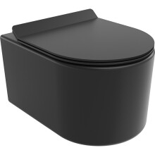 Mexen Sofia Rimless Tornado WC csésze lassan záródó Slim duroplast ülőkével, matt fekete - 30540185T