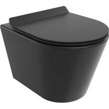 Mexen Rico perem nélküli Tornado WC csésze lassan záródó, slim duroplast ülőkével, fekete matt - 30720185T