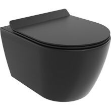 Mexen Carmen wc csésze Rimless Tornado lassan záródó vékony duroplast ülőkével, fekete matt - 30880185T