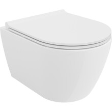 Mexen Carmen Rimless Tornado WC csésze lassan záródó Slim duroplast ülőkével, fényes fehér - 30880500T