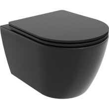 Mexen Carmen wc csésze Rimless Tornado lassan lecsukódó, slim duroplast ülőkés, fekete matt - 30881085T