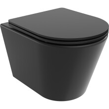 Mexen Rico Rimless Tornado WC csésze lassan záródó vékony duroplast üléssel, fekete matt - 30721085T