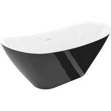 Mexen Lotos voľne stojaca vaňa 140 x 75 cm, biela/čierna, biely prepad - 52051407775-20