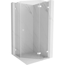 Mexen Lunar L pětiboká sprchová kabina s otevíracími pravými dveřmi 80 x 80 cm, transparentní, bílá - 831L-080P-080L-20-00-P