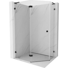 Mexen Lunar L pětiúhelníková sprchová kabina otočná levá 90 x 80 cm, transparentní, černá - 831L-090L-080P-70-00-L