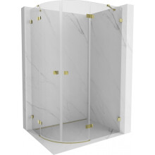 Mexen Lunar Duschkabine halbkreisförmig, rechte Tür 80 x 70 cm, transparent, gold - 833-080P-070L-50-00