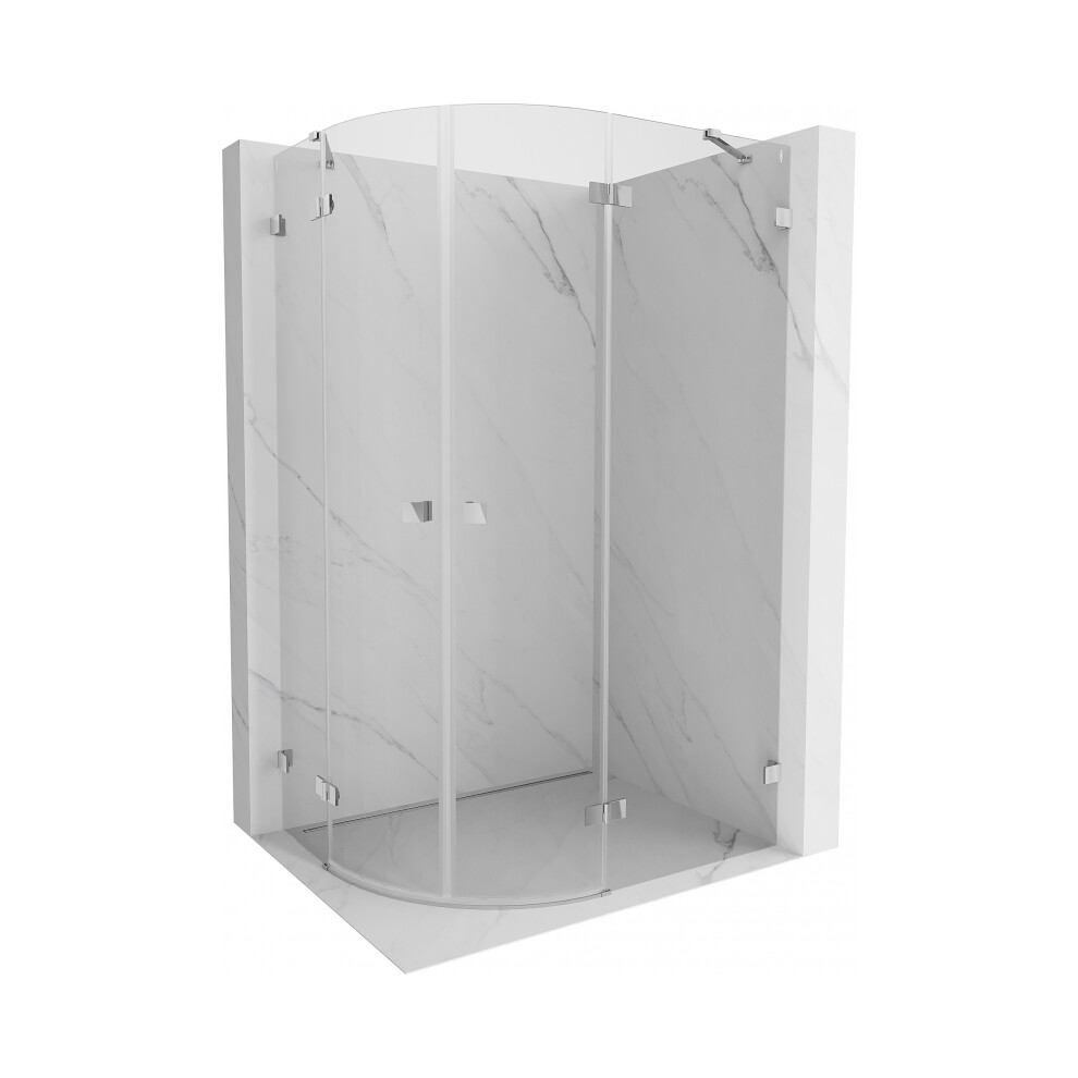 Mexen Lunar PůLkruhová Sprchová ZáStěNa S OtevíRáNíM Vpravo 80 X 70 Cm, Transparentní, Chrom - 833-080P-070L-01-00-image