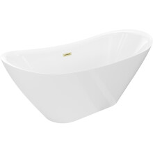 Mexen Lotos cadă de baie freestanding 170 x 75 cm, albă, preaplin auriu periat - 52051707700-55