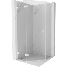 Mexen Lunar pětiúhelníkový sprchový kout levý otevírací 80 x 80 cm, transparentní, bílá - 831-080L-080P-20-00-L