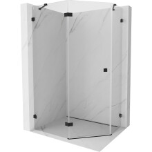 Mexen Lunar pětiúhelníkový sprchový kout, kyvné dveře, levý 100 x 90 cm, transparentní, černý - 831-100L-090P-70-00-L