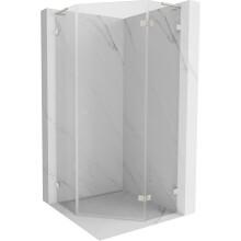 Mexen Lunar L pětiúhelníkový sprchový kout pravý 90 x 90 cm, transparentní, kartáčovaný nikl - 831L-090P-090L-97-00-P