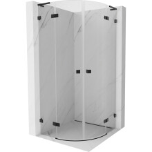Mexen Lunar L čtvrtkruhový sprchový kout otočný 100 x 100 cm, transparentní, černý - 833L-100L-100P-70-00