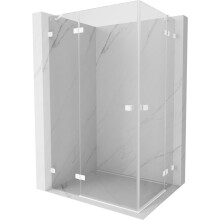 Mexen Lunar Duo cabină de duș batantă 100 x 85 cm, transparentă, albă - 834-100L-085P-20-00