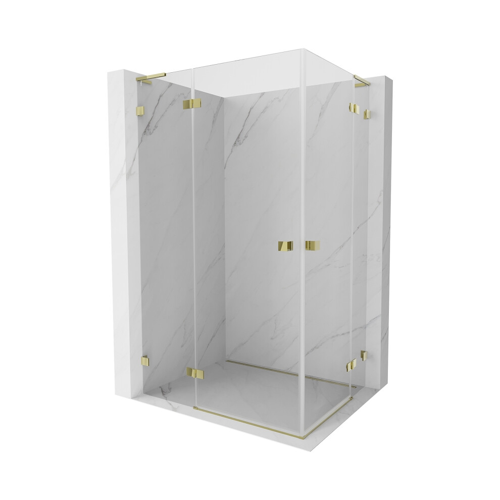 Mexen Lunar L Duo Sprchová Kabina S OtočNýMi DveřMi 105 X 90 Cm, Transparentní, Zlatá - 834L-105L-090P-50-00-image