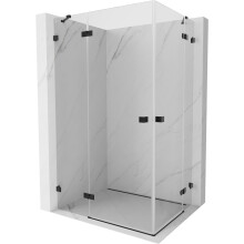 Mexen Lunar Duo Duschkabine schwenkbar 115 x 100 cm, transparent, schwarz - 834-115L-100P-70-00