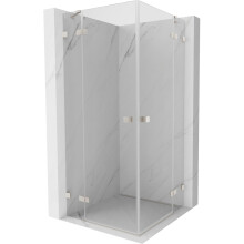 Mexen Lunar Duo sprchový kút 115 x 115 cm, priehľadný, brúsený nikel - 834-115L-115P-97-00