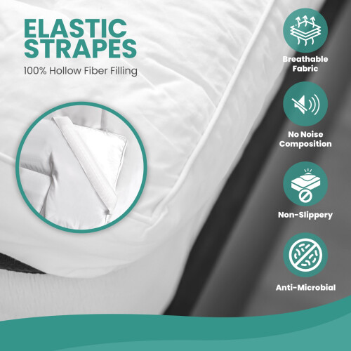 (Double ) Mattress Topper Luxury Soft 10cm Securely Fits Deep Super 1