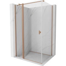 Cabină de duș Mexen Mist T pivotantă 75 x 110 cm, transparentă, cupru periat - 8A4T-075-110-65-00