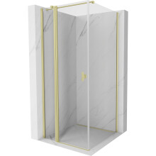 Mexen Mist T cabină de duș batantă 80 x 80 cm, transparent, auriu periat - 8A4T-080-080-55-00