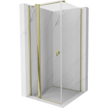 Mexen Mist T cabină de duș pivotantă 90 x 90 cm, transparentă, aurie - 8A4T-090-090-50-00