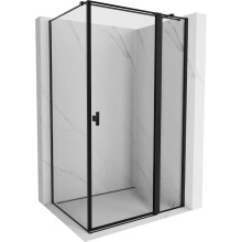 Mexen Mist T Duschkabine Rechts 115 x 100 cm, schwarzer Rahmen, schwarz - 8A4T-115-100-70-70-P
