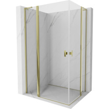 Mexen Mist L Duo cabină de duș batantă 110 x 100 cm, transparentă, aurie - 8A4L-110-100-50-00