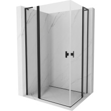 Mexen Mist L Duo cabină de duș batantă 120 x 115 cm, transparentă, neagră - 8A4L-120-115-70-00