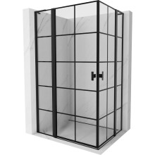 Mexen Mist L Duo sklopná sprchová kabína 120 x 90 cm, čierna mriežka, čierna - 8A4L-120L-090P-70-77