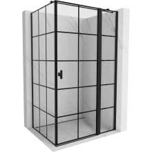 Mexen Mist T sprchovací kabína stranová pravá 115 x 95 cm, čierna mriežka, čierna - 8A4T-115-095-70-77-P