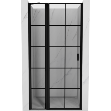 Mexen Mist linkes, schwenkbares Duschdrehentür 95 cm, schwarzes Gitter, schwarze - 8A4-095-000-70-77-L