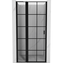 Mexen Mist L Duschabtrennung links 100 cm, schwarzes Gitter, schwarz - 8A4L-100-000-70-77-L
