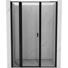Mexen Mist L uşă de duș batantă stânga 140 cm, ramă neagră, negru - 8A4L-140-001-70-70-L