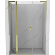 Mexen Mist L uși de duș batante 150 cm, transparent, aurii - 8A4L-150-001-50-00